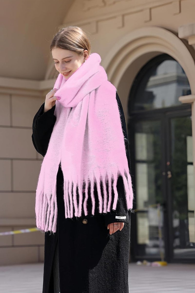 Wander Agio Winter Warm Scarf Long Pashmina Extra Large Shawls and Wraps for Women Large Blanket Scarves Solid - Image 4